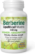 Natural Factors Berberine LipoMicel Matrix - Daily Supplement Supports Metabolic Health - Formula Supports General Health - Gluten-Free &amp Dairy-Free - 60 Liquid Softgels (60 Servings)