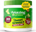 Amazing Grass Sweet Greens and Superfoods Powder for Digestive Health Greens Powder Digestive Enzymes Probiotics Spirulina Chlorella Tropical Lime 30 Servings