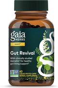 Gaia Herbs Gut Revival - Herbal Supplement to Support Healthy Gut Lining* - Made with AstraGin Gotu Kola Jujube &amp More - Free from Dairy Soy &amp Gluten - 60 Vegan Liquid Phyto-Caps (60 Servin