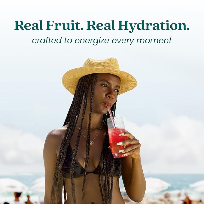 Smartfruit Recharge Refresher – Dragon Fruit Elderberry – Made with Real Fruit Juice No Added Sugar Coconut Water for Hydration Green Coffee Bean Extract for Natural Energy – 48oz Drink Mix