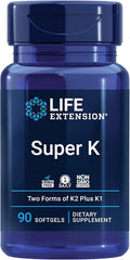 Life Extension Super K Vitamin K Supplement 2000 Mcg Vitamin K and 1180 Mcg Vitamin K2 Heart Health Once-Daily 90 Softgels