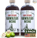 Healing Noni - 100% Pure RAW Noni Juice - USDA Organic Premium Strength Cold Pressed Hawaiian-Grown Superfood - (32oz 2 Pack)