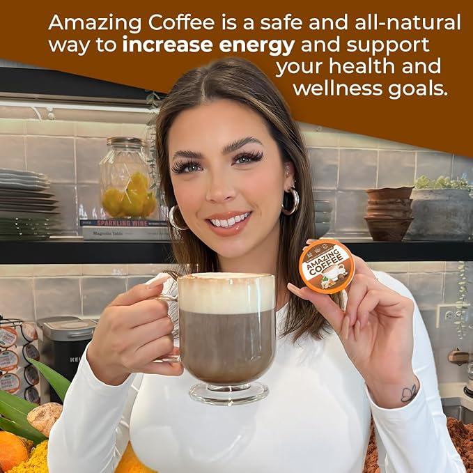 Superfoods Company Amazing Coffee- 12 Natural Superfoods - French Roast - Weight Loss &amp Brain Boost - Gluten Free Non-GMO Sugar Free Vegan &amp Keto Friendly [48 Pods] [Cocoa]
