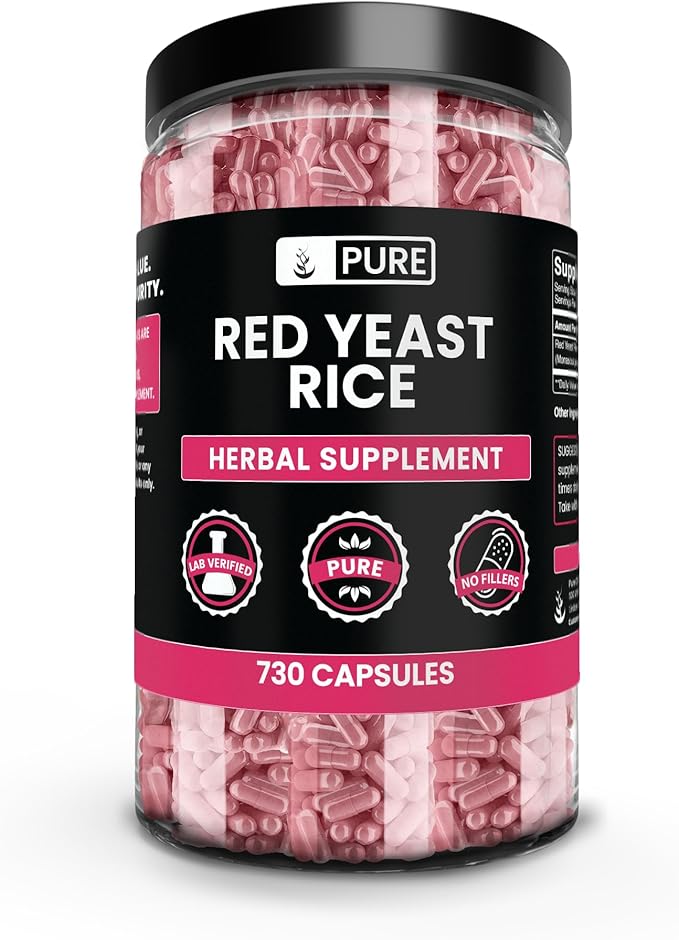 Pure Original Ingredients Red Yeast Rice No Magnesium Or Rice Fillers Always Pure Lab Verified (730 Capsule)