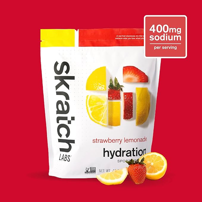 Skratch Labs Hydration Sports Drink Mix – Real‑Fruit Electrolyte Powder for Fast Hydration &amp Endurance | Strawberry Lemonade | 60 Servings | Vegan Non‑GMO Clean Ingredients