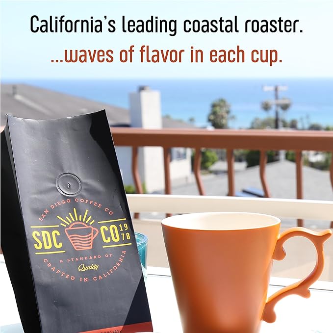 San Diego Coffee Organic French Roast Dark Roast Ground Coffee 16-Ounce Bag Café molido tostado
