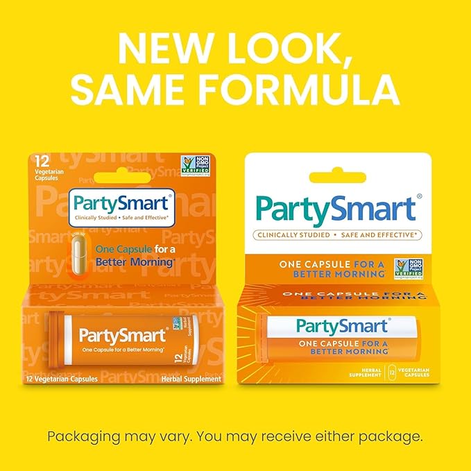 Himalaya PartySmart 12 Capsule Tube - Alcohol Breakdown Liver Support for a Better Morning After Drinking - Plant Based Vegan Non-GMO Gluten Free Clinically Studied