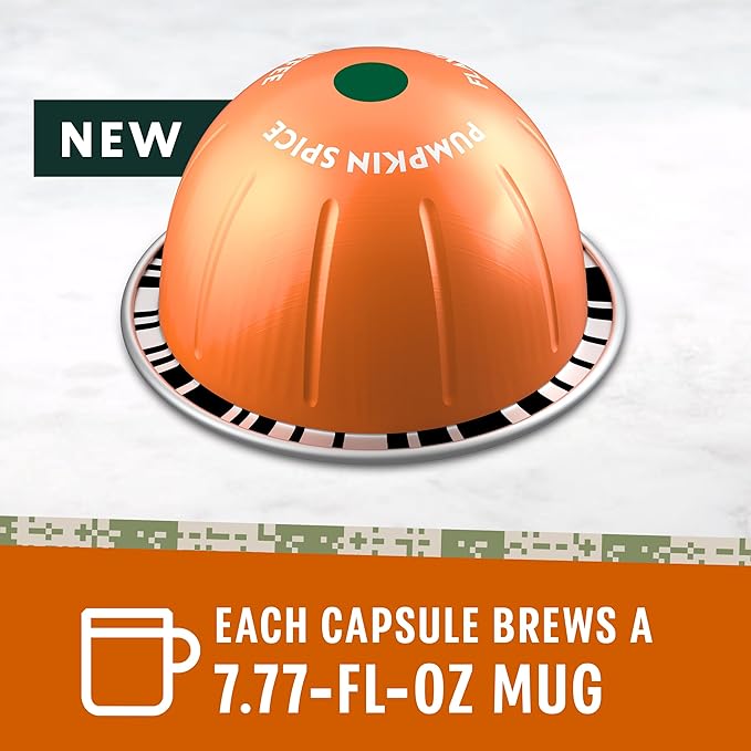 Starbucks by Nespresso Vertuo Pumpkin Spice 32-count Coffee Pods Brews 7.8 oz.