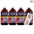Ocean Spray 100% Cranberry Cherry Fruit Juice No Added Sugar 64 fl oz 4 Pack + 15 Sugarcane Disposable Straws by KOOL8SHOP Infinite Deals