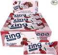 Zing Dark Chocolate Cherry Vegan Protein Bars Gluten Free with High Protein High Fiber Dairy Free Nutrition Bars Plant Based Protein Kosher Low Sugar No Sugar Alcohols - 12 count