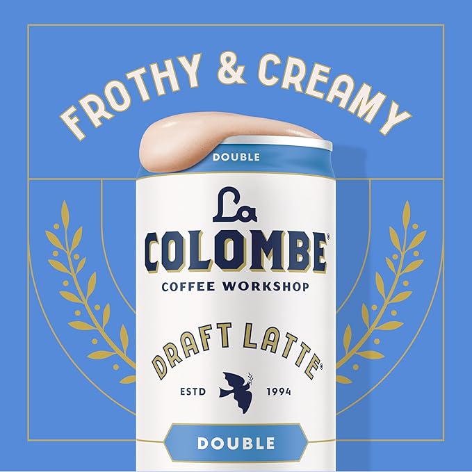 La Colombe Coffee Double Draft Latte 11 fl oz Cans (Pack of 12) Coffeehouse Quality Cold Brew Specialty Grade Coffee Beans Ready-to-Drink On-the-Go
