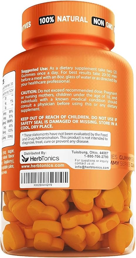 Herbtonics Multi Collagen Gummies with Multi Collagen Capsules Types I II III V &amp X Protein Peptides and Organ Complex Bundle