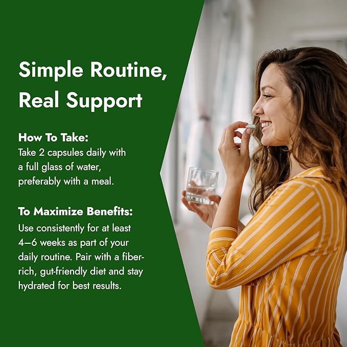 IBS Clear™ - 100% Natural IBS Relief with Vitamin D Psyllium Husk Fennel - 360 Capsules - 2 Bottle