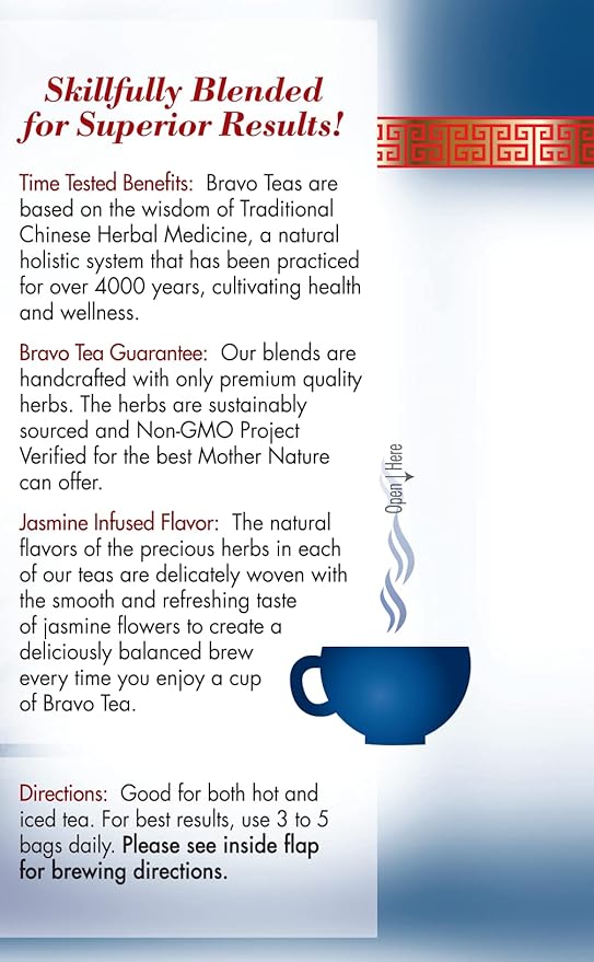 Bravo Tea Healthy Eyes Herbal Tea Caffeine Free 20 Tea Bags 6 Count