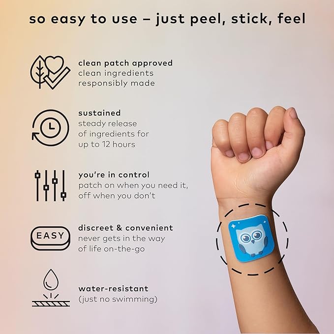 The Good Patch Nite Owl Patch Natural Sleep Patch Support for Kid Bedtime with Tart Cherry Chamomile and Skullcap Plant Powered Sustained Release (24 Total Patches)