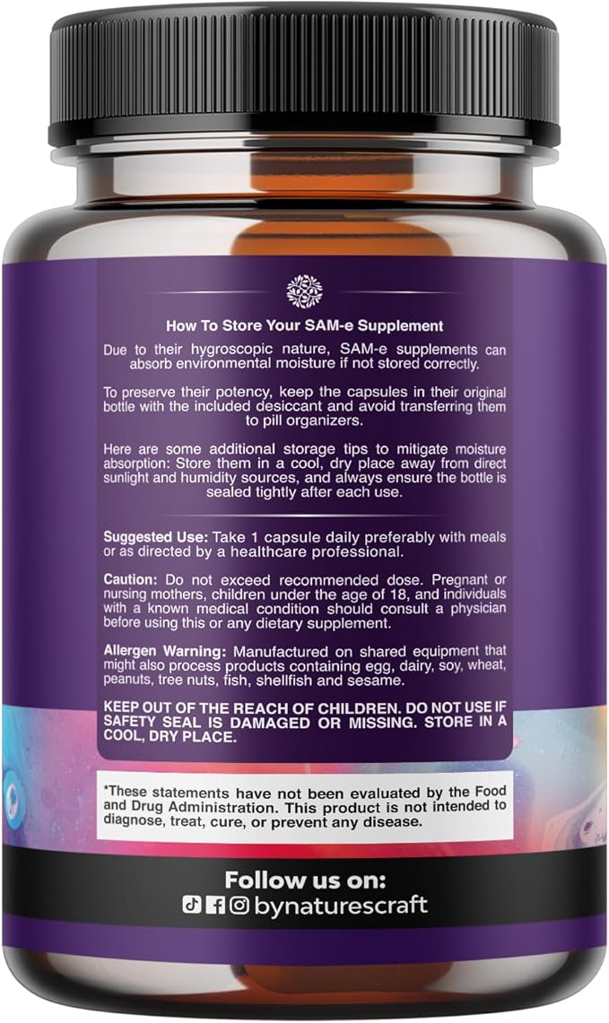 Sam-E 200mg Mood Support Supplement - S-Adenosyl Methionine Sam-E Supplement for Natural Relaxing Mood Boost Brain Support and Liver Detox Cleanse - Vegan Non-GMO and Gluten Free - 60 Count - 2 Pack
