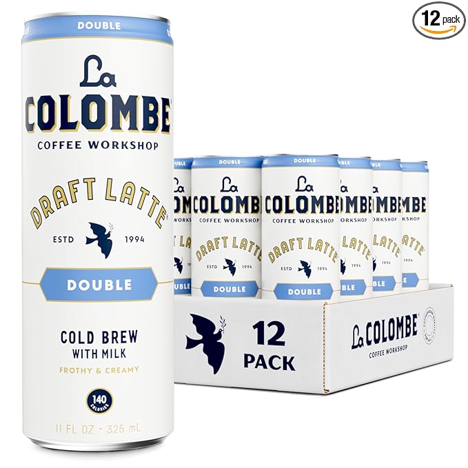 La Colombe Coffee Double Draft Latte 11 fl oz Cans (Pack of 12) Coffeehouse Quality Cold Brew Specialty Grade Coffee Beans Ready-to-Drink On-the-Go
