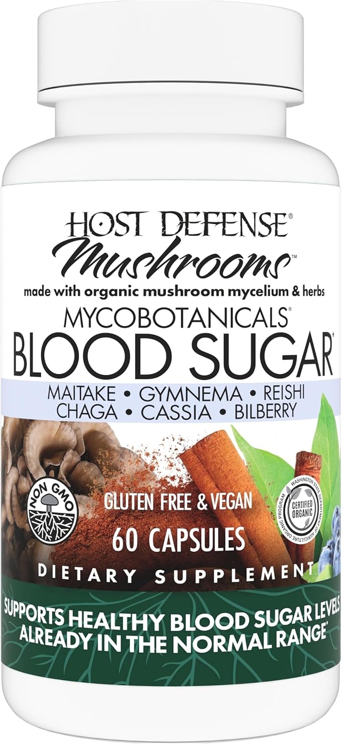 Host Defense MycoBotanicals Capsules - Herbal Supplement with Chaga Reishi &amp Maitake Mushrooms - Mushroom Mycelium Supplement for Healthy Balance - 60 Capsules (30 Servings)*