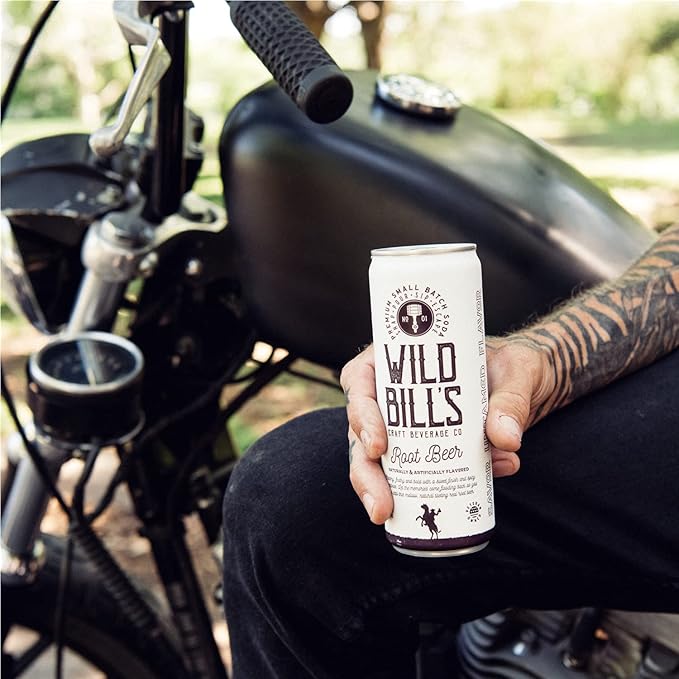 Wild Bill's 4 Flavor Craft Soda Soft Drinks Variety Pack Root Beer Black Cherry Orange + Vanilla Sodas Pure Cane Sugar Caffeine Free NO High Fructose Corn Syrup Gluten Free Vegan 12 Oz 12 Pack