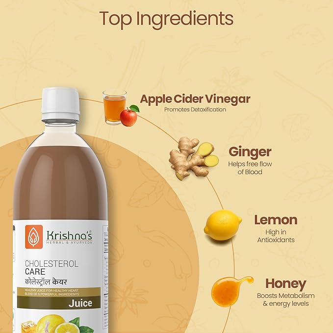 Krishna's Herbal &amp Ayurveda Cholesterol Care Juice - 500 Ml (Pack of 1)