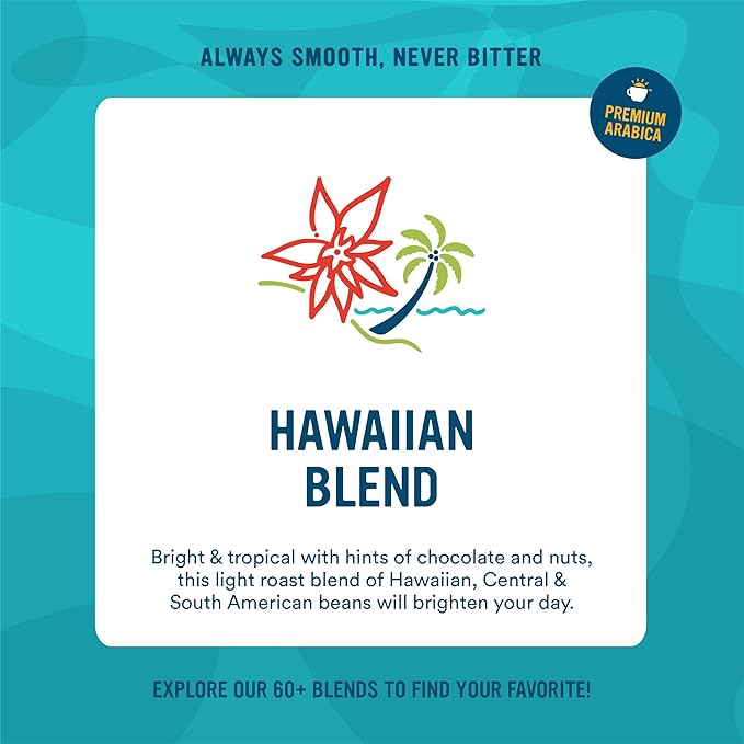 Cameron's Coffee Single Serve Pods 10% Hawaiian Coffee Blend 12 Count (Pack of 6)