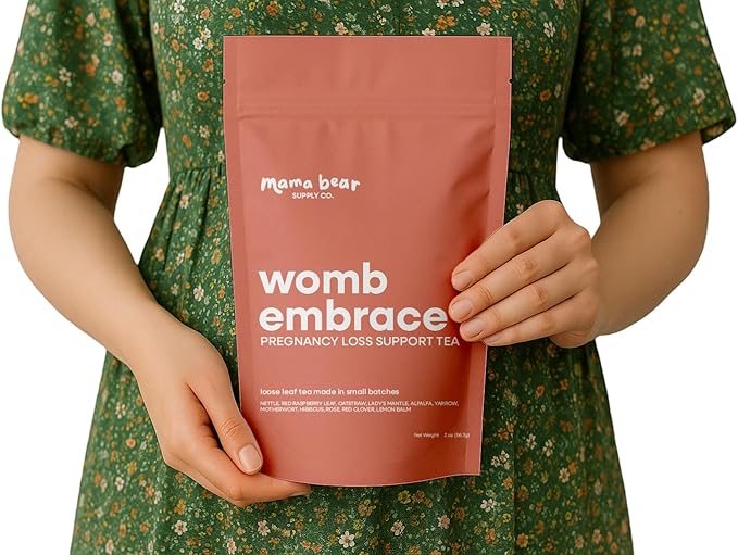 Womb Embrace Organic Herbal Tea for Pregnancy Loss with Nettle Red Raspberry Leaf Lady's Mantle Hibiscus Rose Loose Leaf