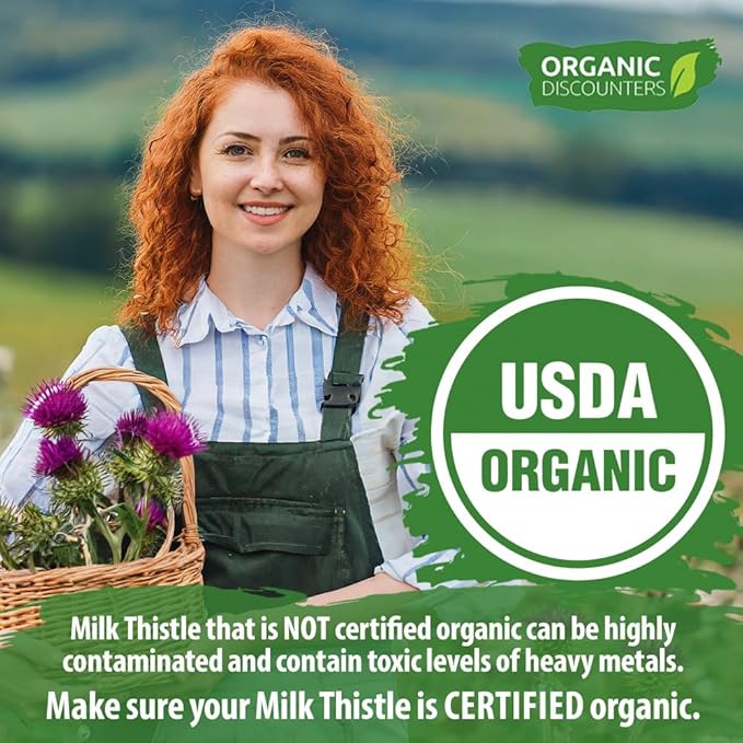 Milk Thistle Capsules 280 Count 7500 mg Strength Potent 30:1 Extract USDA Certified Organic Rich in Silymarin Flavonoids Vegan Non-GMO and All-Natural