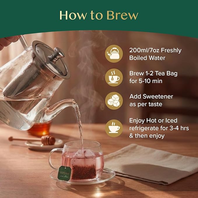 VAHDAM Hibiscus Tea (100 Tea Bags)| Caffeine Free Non-GMO Direct from Source Eco-Friendly Individually Wrapped Tea Bags