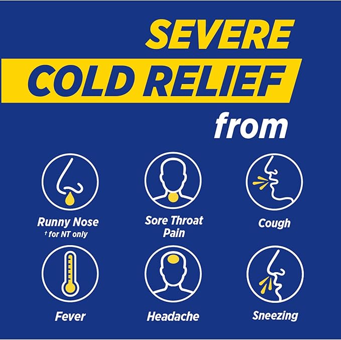 Theraflu Combo Daytime and Nighttime Severe Cold Relief Honey Lemon Flavor Powder_ and Daytime Severe Cold Relief Berry Burst Flavor Powder _6 Daytime + 6 Nighttime and 6 Berry Burst Powder Packets