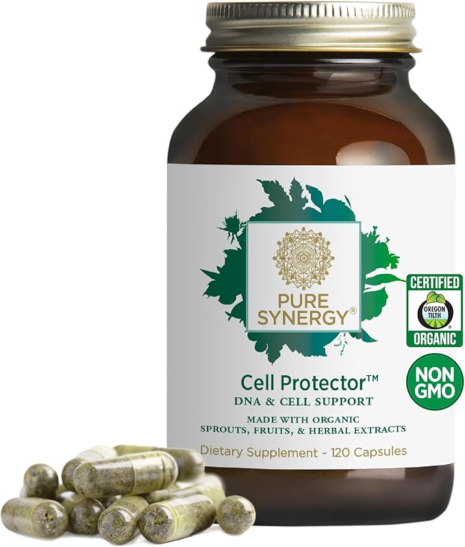 PURE SYNERGY Cell Protector | Cellular Health Supplement | Cell and Immune Support with Selenium and Organic Cruciferous Vegetables | for Healthy Aging &amp Detoxification (120 Capsules)