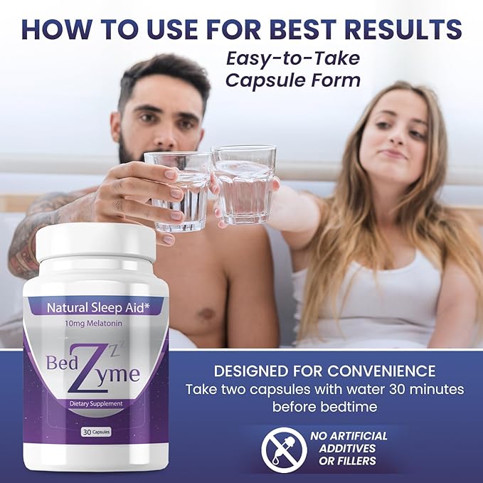 Sleep Aid Supports Natural Sleep &amp Relaxation – 30 Capsules Sleep Supplement to Help with Calmness &amp Rest – 10mg Melatonin &amp REM Enzyme Delivery System (Serving Size: 2 Capsules)
