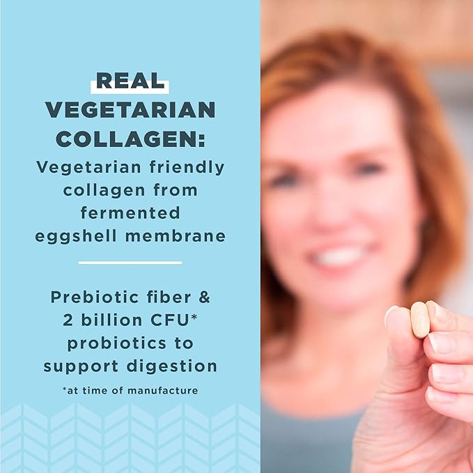 Ancient Nutrition Vegetarian Collagen Peptides Collagen Peptides Tablets Collagen with Prebiotics and Probiotics Supports Healthy Skin Hair Joints Digestion Vegetarian Capsules 30 Count