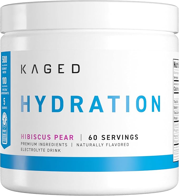 Kaged Hydration Drink Mix | Sugar Free | Tastes Amazing | 5 Key Electrolytes 60 Servings