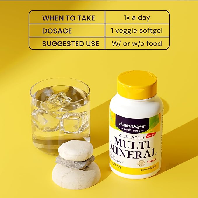 Healthy Origins Chelated Multi Mineral (Albion Minerals Bioavailable Non-GMO Gluten Free) 240 Veggie Caps