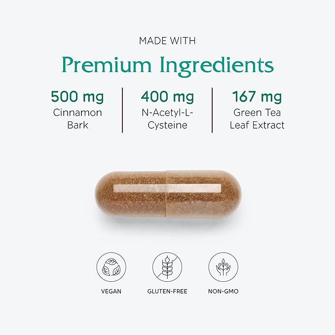 Vitanica OvaBlend - Endorine and Ovulation Support for Women with NAC Chromium Green Tea and Saw Palmetto - Supports Healthy Ovulation - Vegan - 180 Capsules