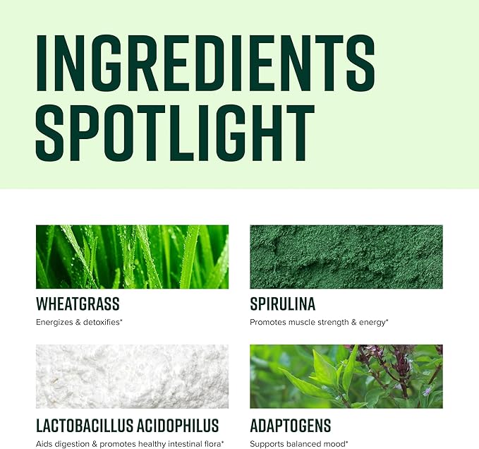 Vibrant Health Green Vibrance Includes 65 Plant-Based Superfoods 25 Billion Probiotics Fiber Adaptogens &amp Enzymes 83 Servings