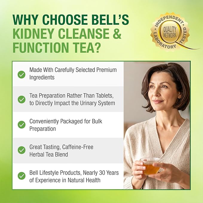 Kidney Cleanse &amp Function Tea™ by Bell Lifestyle Products | A special Herbal Tea formulated to help support Kidney Health for Men and Women - 1 Pack / 4.2 oz