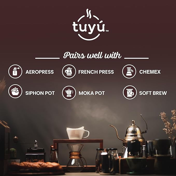 Tuyú Midnight Chocolate Dark Roast Whole Bean Coffee | 12 OZ Premium Colombian Coffee | Strong &amp Intense Dark Roast with Bittersweet Chocolate &amp Caramel Notes