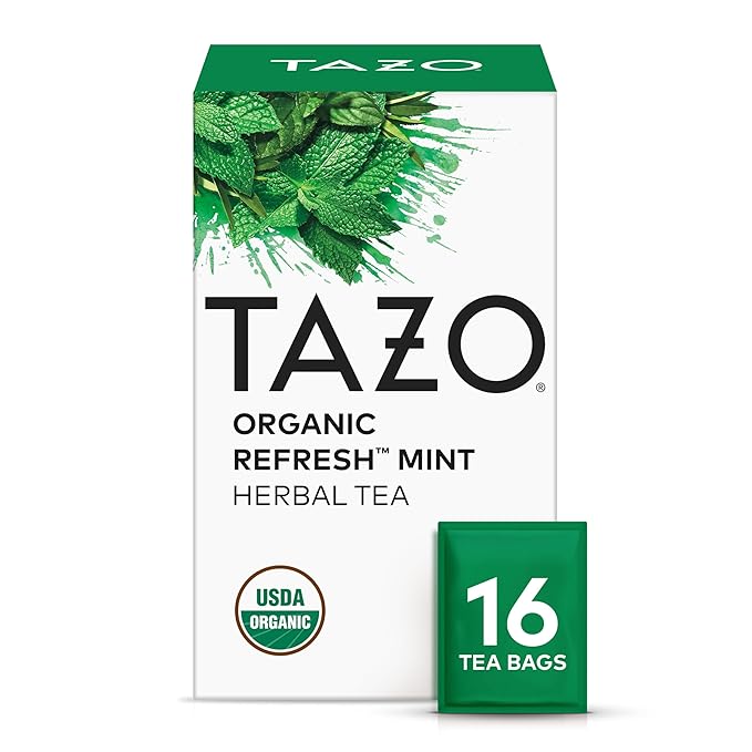 TAZO Tea Bags Regenerative Organic: Refresh Mint Herbal Zen Green Green Ginger Chai Black Early Grey &amp Passion Herbal (1ea) (Variety Pack)