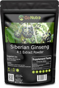 Go Nutra Siberian Ginseng - Eleuthero Root Powder | 4:1 Extract 4X Times Stronger | Supports Energy &amp Stamina | Natural &amp Adaptogenic | Eleutherococcus Senticosus | Non-GMO | 1lb (16 Ounce)