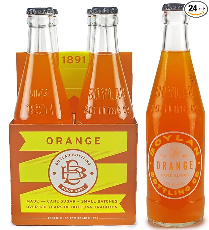 Boylan Soda Orange 12 fl oz (24 Glass Bottles)