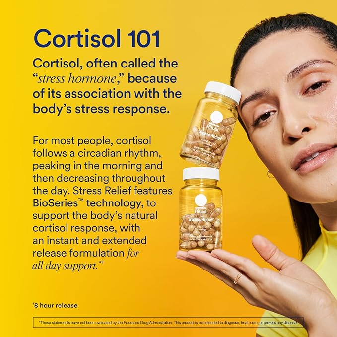 Ritual Stress Relief Supplement Shoden® Ashwagandha Suntheanine® L-Theanine and Saffron as affron®* BioSeries with 8-Hour Release to Support Natural Cortisol Response and Promote Calm 30 Day