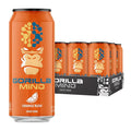 Gorilla Mind Energy Drink | Unmatched Energy · Amplified Focus | N-Acetyl-L-Tyrosine Alpha-GPC 200mg Caffeine Uridine Saffron | 0 Sugar Or Artificial Colors | 16oz 12-Pack (Orange Rush)