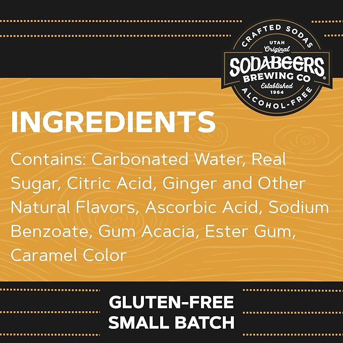 Ginger Beer | SodaBeers Brewing Co | Alcohol-Free Gluten-Free Crafted Sodas Made With Natural Flavors and Real Sugar Refreshing Fruit Beverages (12 Cans)