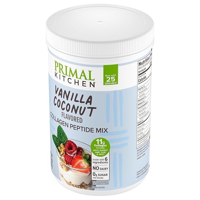 Primal Kitchen Vanilla Collagen Fuel® Drink Mix Vanilla Coconut Collagen Peptides No Dairy or Artificial Sweeteners 14.4 Ounces