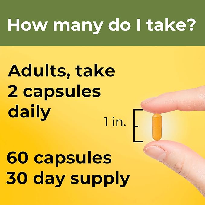 Nature Made Extra Strength Turmeric Curcumin with Black Pepper 1000mg Turmeric Extract per serving (Standardized to 95% Curcuminoids) Supports Healthy Inflammation Response 60 Vegetarian Capsules