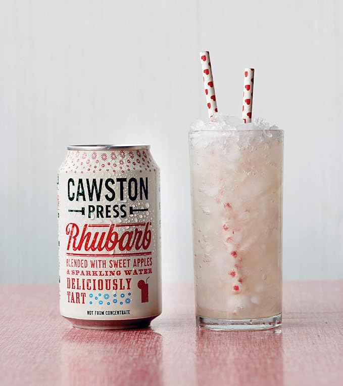 Cawston Press Sparkling Rhubarb &amp Apple Juice 11.15 Ounce Cans (Pack of 24)