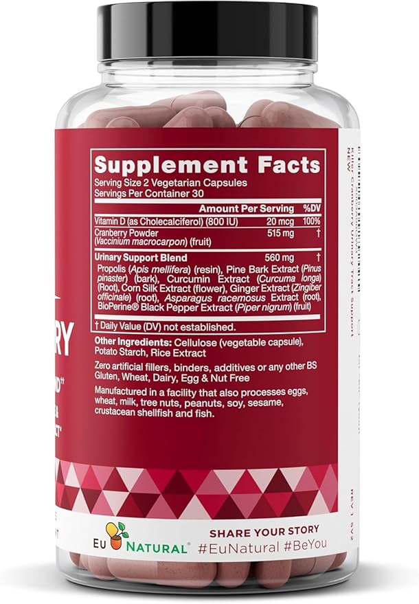 Urinary Tract Supplement Duo Urinary Harmony + Killer Cranberry UT Defense blends D-mannose &amp Hibiscus + Cranberry Pine Bark Propolis &amp Vitamin D Clinical Strength Ingredients 2 X 60 ct