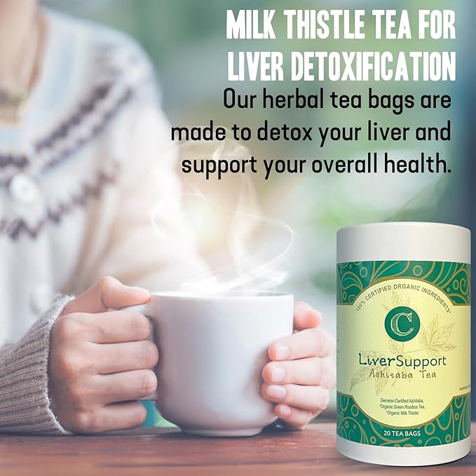 Dr. Cowan’s Garden Organic Ashitaba Herbal Tea 20 Tea Bags - Liver Detox Rooibos Tea Bags with Milk Thistle Calming Liver Support &amp Cleanse for Health and Well-Being Ashitaba Herbs Grown in the