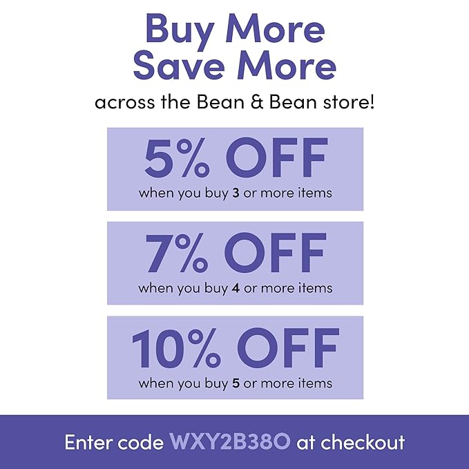 Bean &amp Bean Downtown Medium Roast - Organic Ground Blend Coffee – Creamy Clean and Smooth Fair Trade Coffee – Ideal Espresso Ground Coffee Medium Roast 11oz